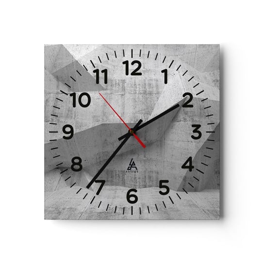 Zegar ścienny - Prawdziwe wyzwanie - 40x40cm - Abstrakcja Sztuka 3D - Kwadratowy zegar szklany - Nowoczeny Stylowy Zegar do salonu do kuchni - Cichy i Modny zegar ARTTOR