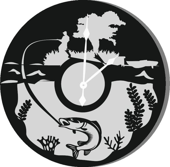 Zegar Ścienny Prezent dla Wędkarza Wędkarz na Jeziorze 45 cm Inna marka