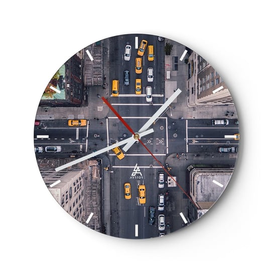 Zegar ścienny - Prosty wybór - 40x40cm - Nowy Jork Miasto Architektura - Okrągły zegar ścienny - Nowoczeny Stylowy Zegar do salonu do kuchni - Cichy i Modny zegar ARTTOR