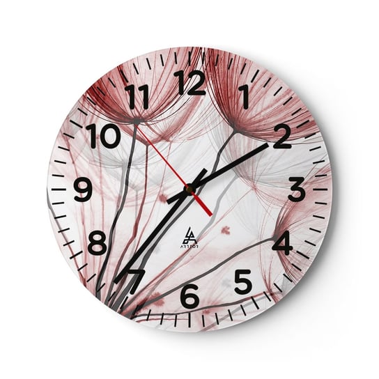 Zegar ścienny - Przed odlotem - 30x30cm - Dmuchawce Kwiaty Minimalistyczny - Okrągły zegar ścienny - Nowoczeny Stylowy Zegar do salonu do kuchni - Cichy i Modny zegar ARTTOR