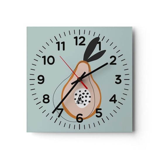 Zegar ścienny - Przeniknąć w naturę rzeczy - 30x30cm - Grafika Gruszka Sztuka - Kwadratowy zegar ścienny - Nowoczeny Stylowy Zegar do salonu do kuchni - Cichy i Modny zegar ARTTOR