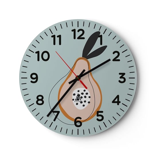 Zegar ścienny - Przeniknąć w naturę rzeczy - 30x30cm - Grafika Gruszka Sztuka - Okrągły zegar ścienny - Nowoczeny Stylowy Zegar do salonu do kuchni - Cichy i Modny zegar ARTTOR
