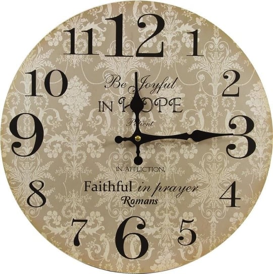Zegar ścienny retro, beżowy, 34x4x34 cm Pigmejka
