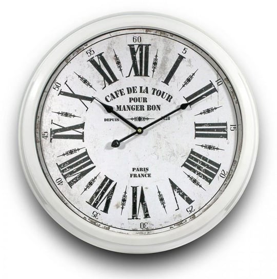 Zegar ścienny retro, biało-czarny, 58x9x58 cm Pigmejka
