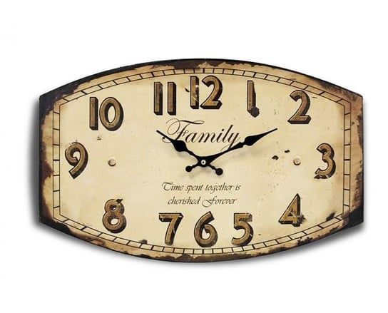 Zegar ścienny retro, kremowo-brązowy, 48x30 cm Pigmejka