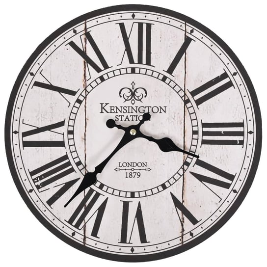 Zegar ścienny retro MDF 30 cm biało-czarny / AAALOE Inna marka