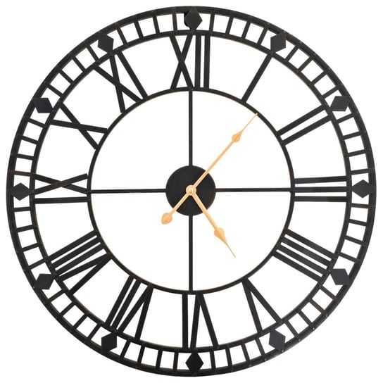 Zegar ścienny retro, metalowa rama, 60 cm, czarny / AAALOE Inna marka
