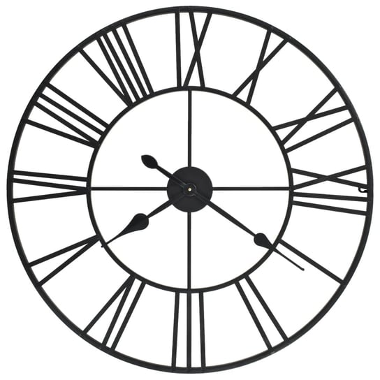 Zegar ścienny retro, metalowa rama, 80 cm, czarny / AAALOE Inna marka