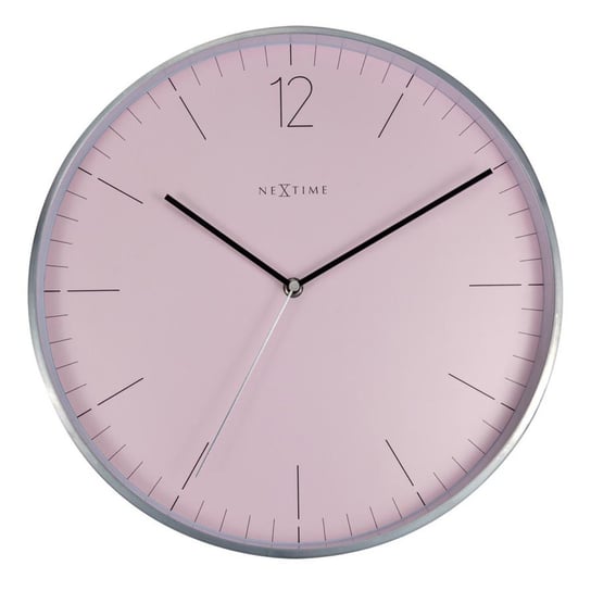 Zegar ścienny (różowy) Essential Silver Nextime Nextime