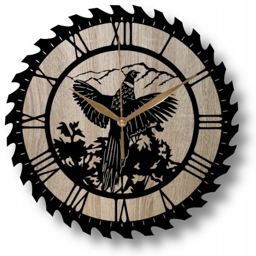 Zegar Ścienny Rustykalny styl Bażant Ptak Myśliwski 35 cm Inna marka