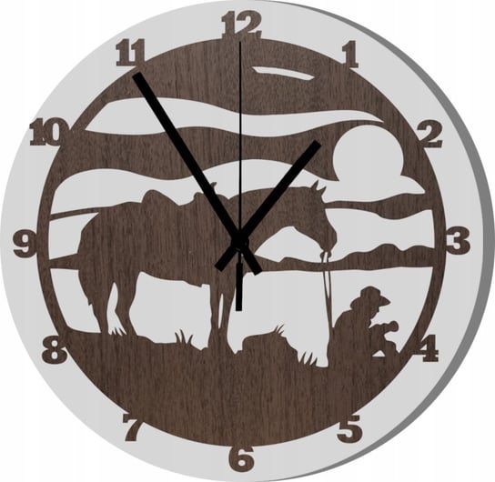 Zegar Ścienny Rustykalny styl Koń Western Prezent 45 cm Inna marka