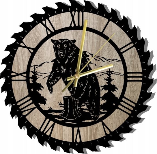 Zegar Ścienny Rzymski Niedźwiedź Zwierzę 45 cm Inna marka