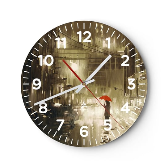 Zegar ścienny - Sama, ale nie samotna - 30x30cm - Miasto Kobieta Architektura - Okrągły zegar ścienny - Nowoczeny Stylowy Zegar do salonu do kuchni - Cichy i Modny zegar ARTTOR