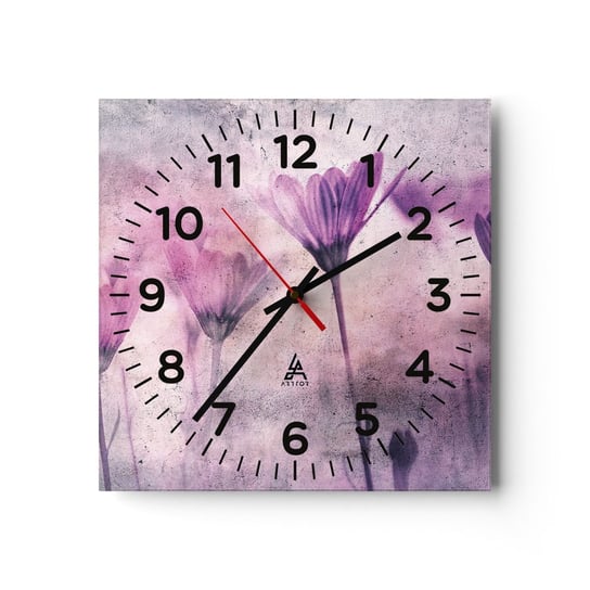 Zegar ścienny - Sen kwiatów - 30x30cm - Kwiaty Sztuka Ogród - Kwadratowy zegar ścienny - Nowoczeny Stylowy Zegar do salonu do kuchni - Cichy i Modny zegar ARTTOR