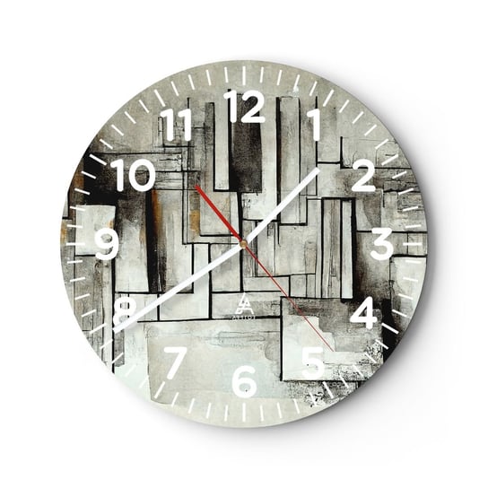 Zegar ścienny - Siła prostoty - 30x30cm - Sztuka Postarzany Kreski - Okrągły zegar ścienny - Nowoczeny Stylowy Zegar do salonu do kuchni - Cichy i Modny zegar ARTTOR