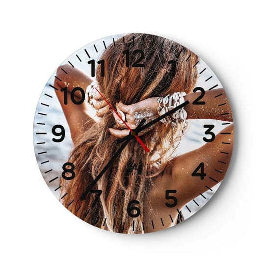 Zegar ścienny - Siostra wody i słońca - 30x30cm - Kobieta Biżuteria Moda - Okrągły zegar ścienny - Nowoczeny Stylowy Zegar do salonu do kuchni - Cichy i Modny zegar ARTTOR