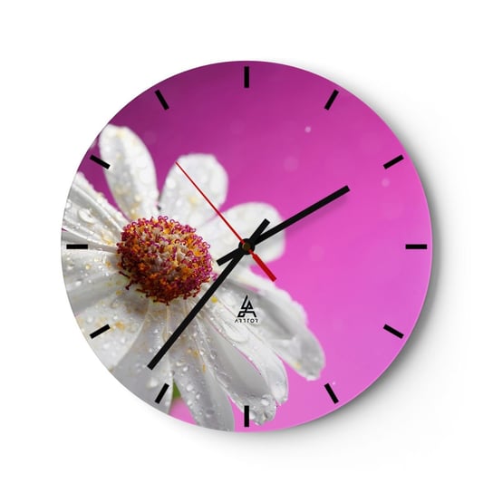 Zegar ścienny - Skromny w swojej urodzie - 40x40cm - Kwiat Natura Ogród - Okrągły zegar ścienny - Nowoczeny Stylowy Zegar do salonu do kuchni - Cichy i Modny zegar ARTTOR