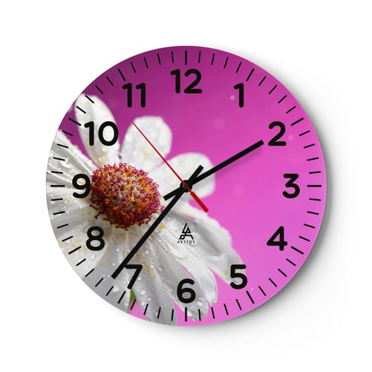 Zegar ścienny - Skromny w swojej urodzie - 40x40cm - Kwiat Natura Ogród - Okrągły zegar szklany - Nowoczeny Stylowy Zegar do salonu do kuchni - Cichy i Modny zegar ARTTOR