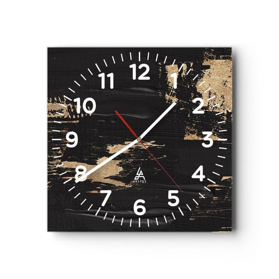 Zegar ścienny - Ślad dotyku - 30x30cm - Abstrakcja Sztuka Art Deco - Kwadratowy zegar ścienny - Nowoczeny Stylowy Zegar do salonu do kuchni - Cichy i Modny zegar ARTTOR