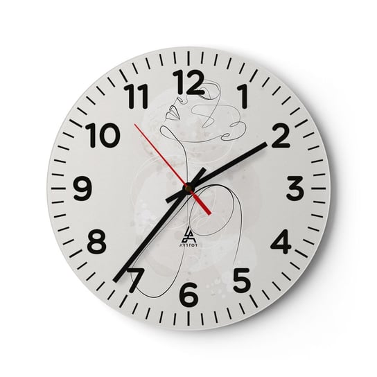 Zegar ścienny - Spirala piękna - 40x40cm - Grafika Kobieta Sztuka - Okrągły zegar szklany - Nowoczeny Stylowy Zegar do salonu do kuchni - Cichy i Modny zegar ARTTOR