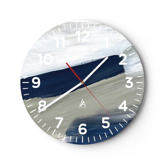 Zegar ścienny - Spotkanie z bielą - 30x30cm - Sztuka Minimalistyczny Nowoczesny - Okrągły zegar ścienny - Nowoczeny Stylowy Zegar do salonu do kuchni - Cichy i Modny zegar ARTTOR