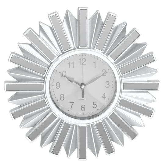 Zegar Ścienny Srebrny Glamour Słońce Do Salonu H&S Decoration