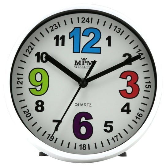 Zegar ścienny / stołowy MPM E01.3685.00 fi 15 cm Kolorowy MPM