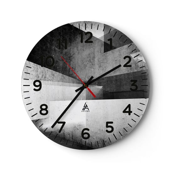 Zegar ścienny - Struktura przestrzeni - 30x30cm - 3D Abstrakcja Sztuka - Okrągły zegar ścienny - Nowoczeny Stylowy Zegar do salonu do kuchni - Cichy i Modny zegar ARTTOR