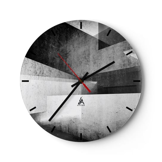 Zegar ścienny - Struktura przestrzeni - 40x40cm - 3D Abstrakcja Sztuka - Okrągły zegar ścienny - Nowoczeny Stylowy Zegar do salonu do kuchni - Cichy i Modny zegar ARTTOR