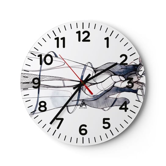 Zegar ścienny - Studium dotyku - 30x30cm - Abstrakcja Dłonie Grafika - Okrągły zegar ścienny - Nowoczeny Stylowy Zegar do salonu do kuchni - Cichy i Modny zegar ARTTOR