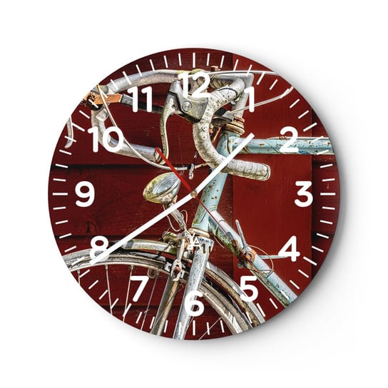 Zegar ścienny - Stworzony do zwycięstw - 30x30cm - Rower Retro Kolarstwo - Okrągły zegar ścienny - Nowoczeny Stylowy Zegar do salonu do kuchni - Cichy i Modny zegar ARTTOR