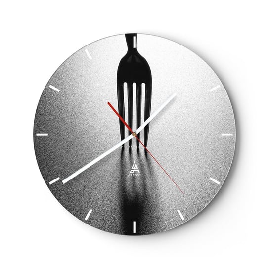 Zegar ścienny - Światło i cień - 40x40cm - Widelec Sztućce Kuchnia - Okrągły zegar ścienny - Nowoczeny Stylowy Zegar do salonu do kuchni - Cichy i Modny zegar ARTTOR