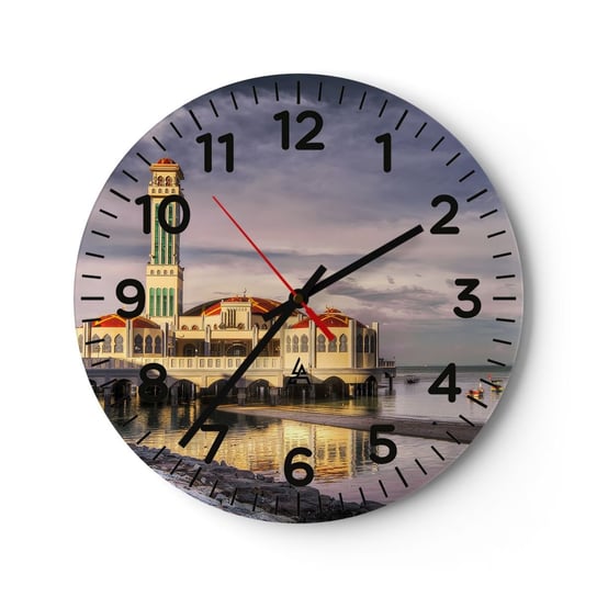 Zegar ścienny - Swiątynia natury - 30x30cm - Architektura Malezja Krajobraz - Okrągły zegar ścienny - Nowoczeny Stylowy Zegar do salonu do kuchni - Cichy i Modny zegar ARTTOR