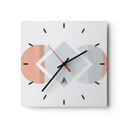 Zegar ścienny - Sytuacja jest jasna - 30x30cm - Abstrakcja Sztuka Minimalizm - Kwadratowy zegar na szkle - Nowoczeny Stylowy Zegar do salonu do kuchni - Cichy i Modny zegar ARTTOR