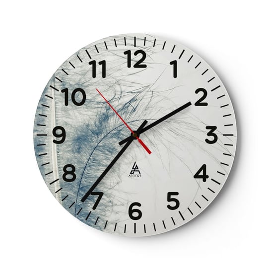 Zegar ścienny - Szept natury - 30x30cm - Pióra  Delikatny Minimalistyczny - Okrągły zegar ścienny - Nowoczeny Stylowy Zegar do salonu do kuchni - Cichy i Modny zegar ARTTOR