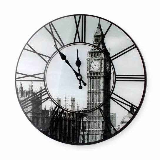 ZEGAR ŚCIENNY SZKLANY OKRĄGŁY 38 x 4cm BIG BEN MONDEX HTBD7519 0028NH Mondex