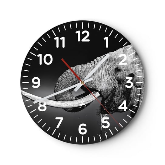 Zegar ścienny - Tak, teraz dobrze - 30x30cm - Zwierzęta Słoń Afryka - Okrągły zegar ścienny - Nowoczeny Stylowy Zegar do salonu do kuchni - Cichy i Modny zegar ARTTOR