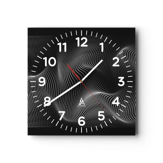 Zegar ścienny - Taniec światła w przestrzeni - 30x30cm - 3D Linie Nowoczesny - Kwadratowy zegar ścienny - Nowoczeny Stylowy Zegar do salonu do kuchni - Cichy i Modny zegar ARTTOR