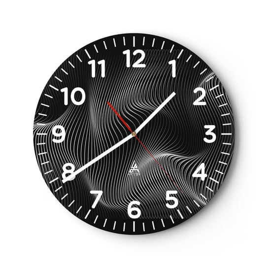 Zegar ścienny - Taniec światła w przestrzeni - 30x30cm - 3D Linie Nowoczesny - Okrągły zegar ścienny - Nowoczeny Stylowy Zegar do salonu do kuchni - Cichy i Modny zegar ARTTOR