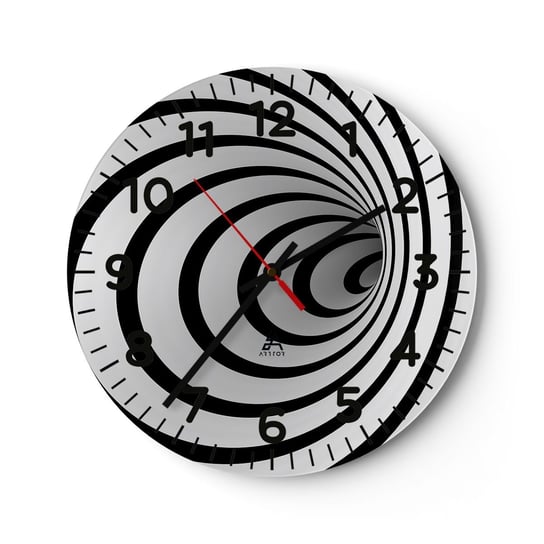 Zegar ścienny - Też nie możesz się oprzec? - 30x30cm - Abstrakcja 3D Wir - Okrągły zegar ścienny - Nowoczeny Stylowy Zegar do salonu do kuchni - Cichy i Modny zegar ARTTOR