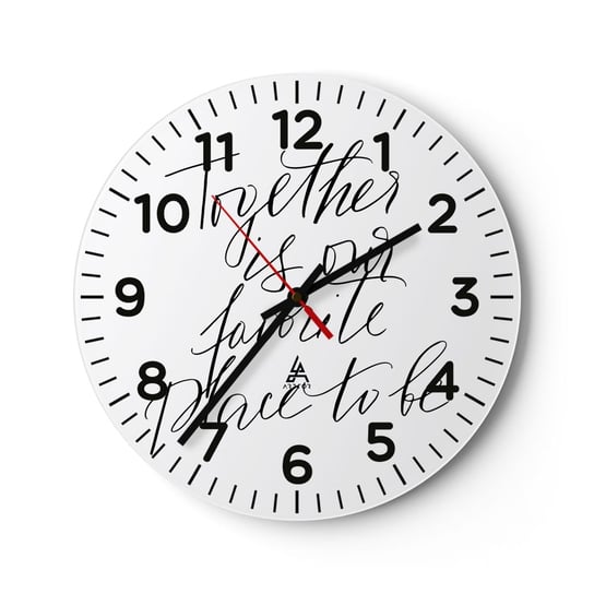 Zegar ścienny - Też to czujesz? - 30x30cm - Typografia Afirmacja Maksyma - Okrągły zegar ścienny - Nowoczeny Stylowy Zegar do salonu do kuchni - Cichy i Modny zegar ARTTOR