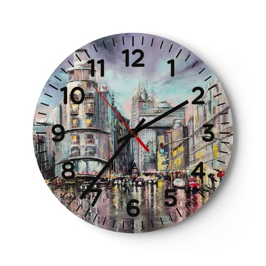 Zegar ścienny - To będzie udany wieczór - 30x30cm - Miasto Madryt Architektura - Okrągły zegar ścienny - Nowoczeny Stylowy Zegar do salonu do kuchni - Cichy i Modny zegar ARTTOR