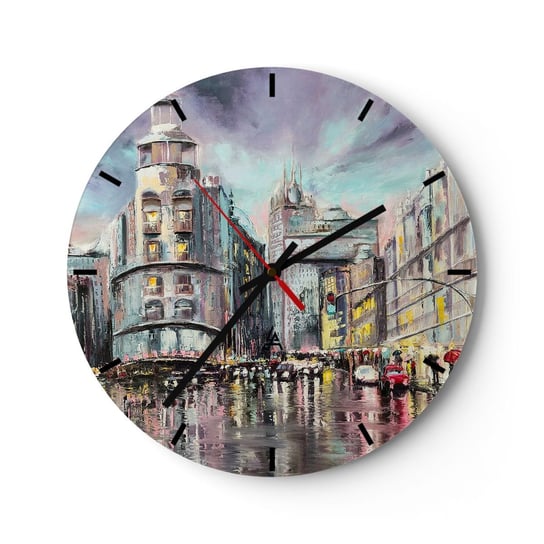 Zegar ścienny - To będzie udany wieczór - 40x40cm - Miasto Madryt Architektura - Okrągły zegar ścienny - Nowoczeny Stylowy Zegar do salonu do kuchni - Cichy i Modny zegar ARTTOR