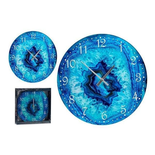 Zegar Ścienny Turkusowy Szkło (30 x 4 x 30 cm) gift decor
