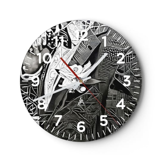 Zegar ścienny - Tylko na pozór szary człowiek - 30x30cm - Mężczyzna Kubizm Moda - Okrągły zegar ścienny - Nowoczeny Stylowy Zegar do salonu do kuchni - Cichy i Modny zegar ARTTOR