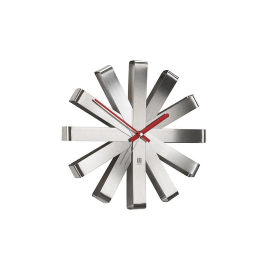 Zegar ścienny UMBRA Ribbon, srebrny, 30x30x6 cm Umbra