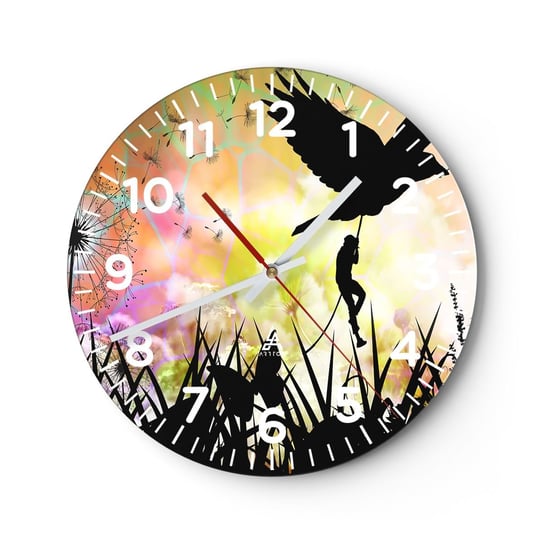Zegar ścienny - W baśniowym klimacie - 30x30cm - Abstrakcja Fantasy Ptak - Okrągły zegar ścienny - Nowoczeny Stylowy Zegar do salonu do kuchni - Cichy i Modny zegar ARTTOR