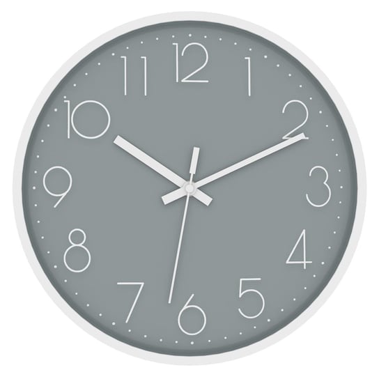 Zegar Ścienny W Kolorze Białym - Szarym 30,5 Cm - Praktyczny Chronometr Do Każdego Pomieszczenia Intirilife
