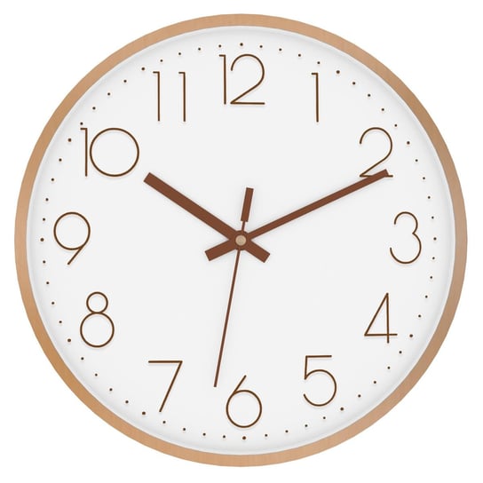 Zegar Ścienny W Kolorze Różowego Złota - Biały 30,5 Cm - Praktyczny Chronometr Do Każdego Pomieszczenia Intirilife