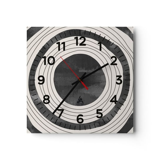 Zegar ścienny - W samo sedno - 30x30cm - Koła Minimalizm Postarzany - Kwadratowy zegar ścienny - Nowoczeny Stylowy Zegar do salonu do kuchni - Cichy i Modny zegar ARTTOR